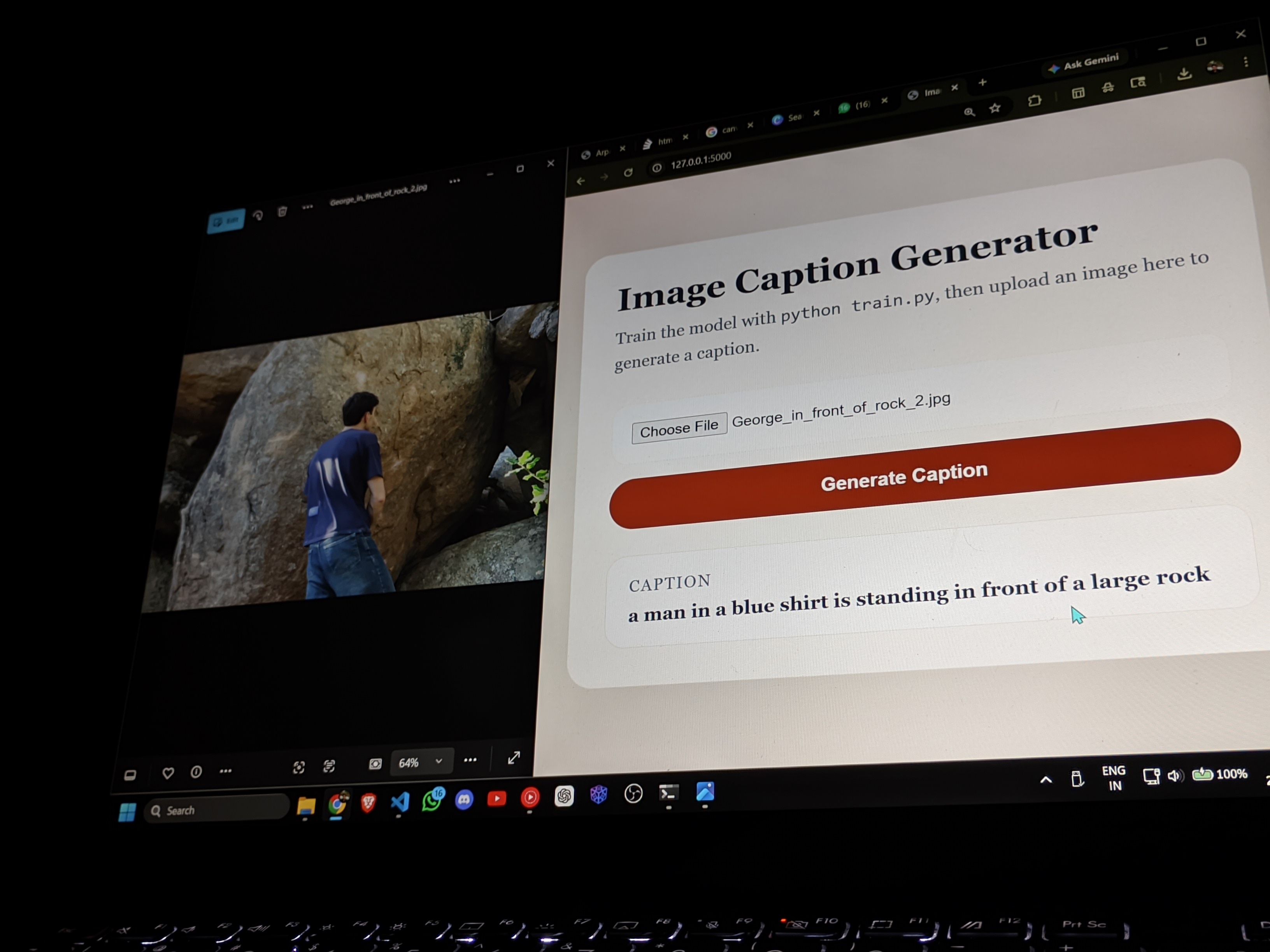 Laptop displaying machine learning work